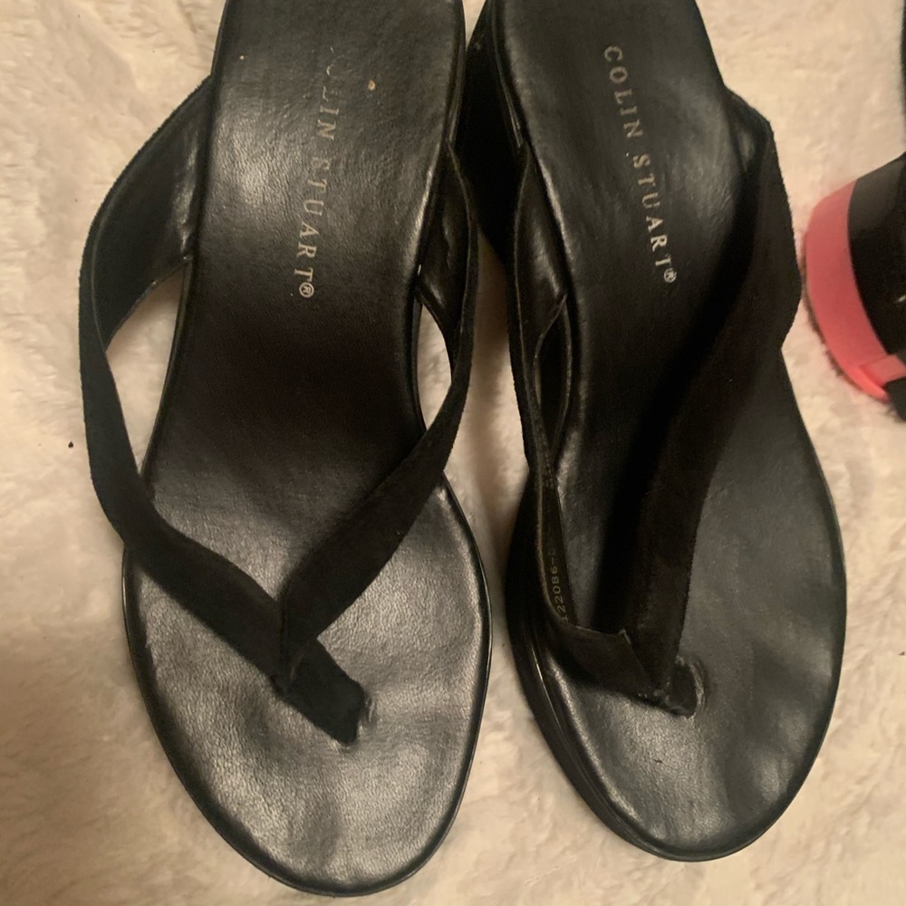 Colin Stuart Platform Sandal Black 6 - Picture 3 of 5